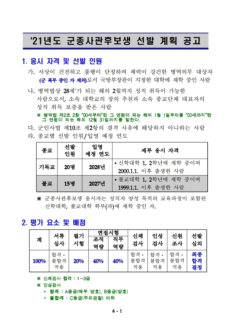 붙임 1  '21년도 군종사관후보생 선발계획 공고문.hwp.pdf_page_1.jpg