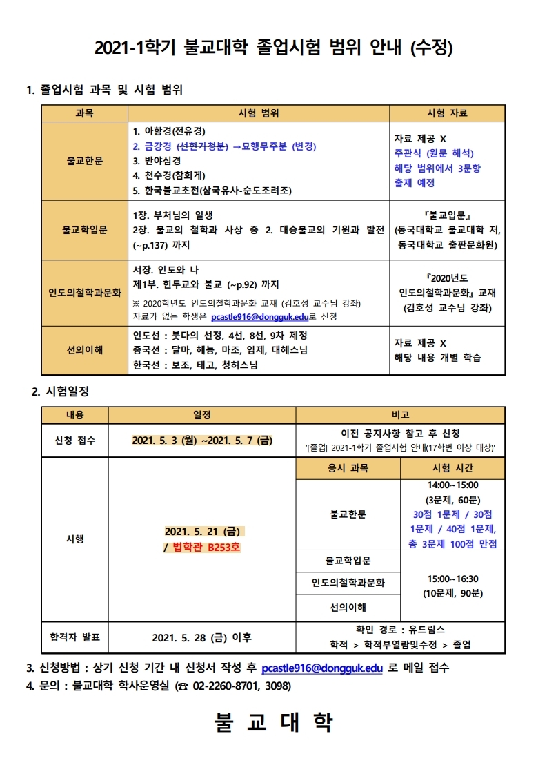 2021학년도 1학기 불교학부 졸업시험 범위 및 자료 안내 (최종).pdf_page_1.jpg